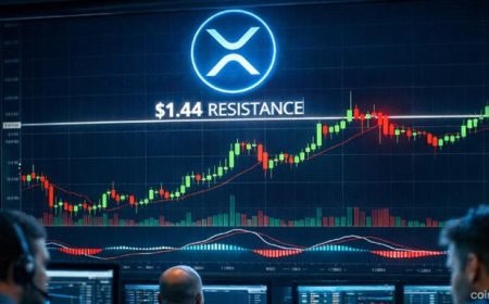XRP Price Trims Gains Near $1.44 as Momentum Slows After Recent Bounce