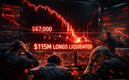 Bitcoin Crashes Below $67K – $115M Longs Liquidated